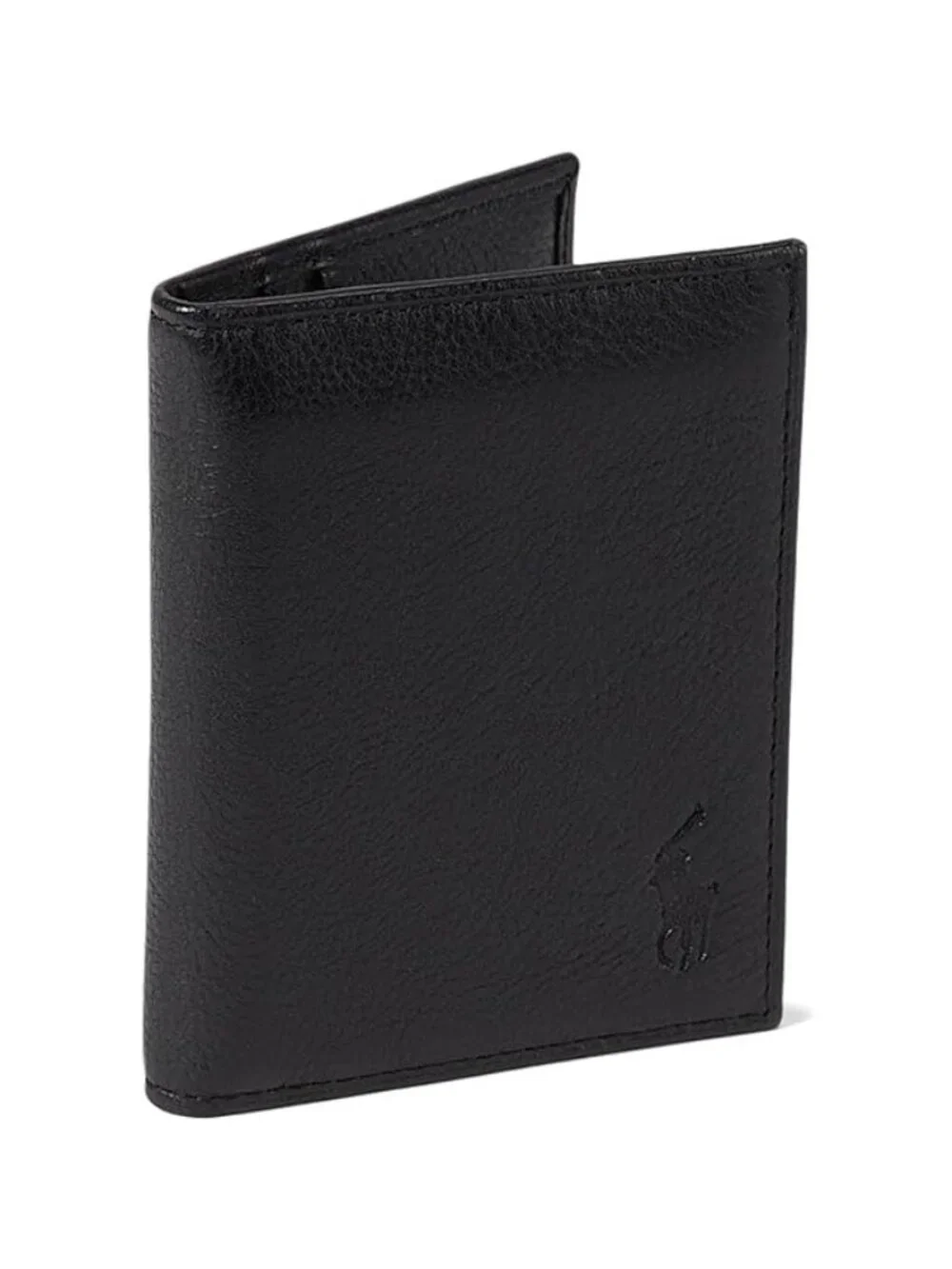 NWT Polo Ralph Lauren Pebbled Billfold w/ Window Wallet Black Size OS
